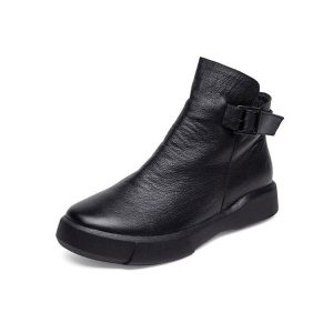 Handmade Retro Leather Ankle Boots for Women 34-43