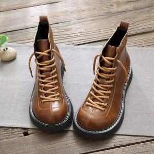 Winter Autumn Lace-up Wide Toe Box Boots