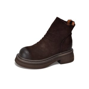Winter Autumn Round Toe Suede Martin Boots
