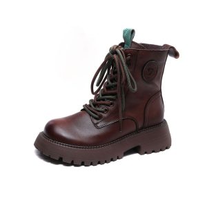Winter Two Color Lace-up Martin Boots for Women