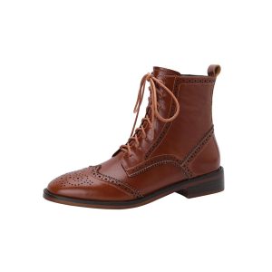 British Style Handmade Vintage Lace-up Oxford Boots