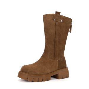 Genuine Leather Handmade Wide Toe Box Mid-calf Boots