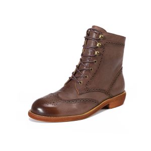 Vintage Leather British Style Handmade Oxford Boots